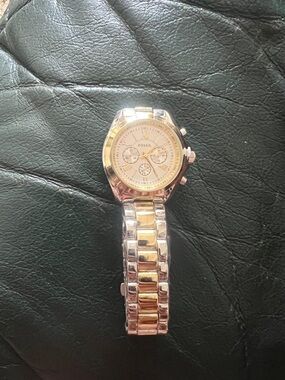 Fossil Two-Tone Gold and Silver Stainless Steel Chronograph Watch